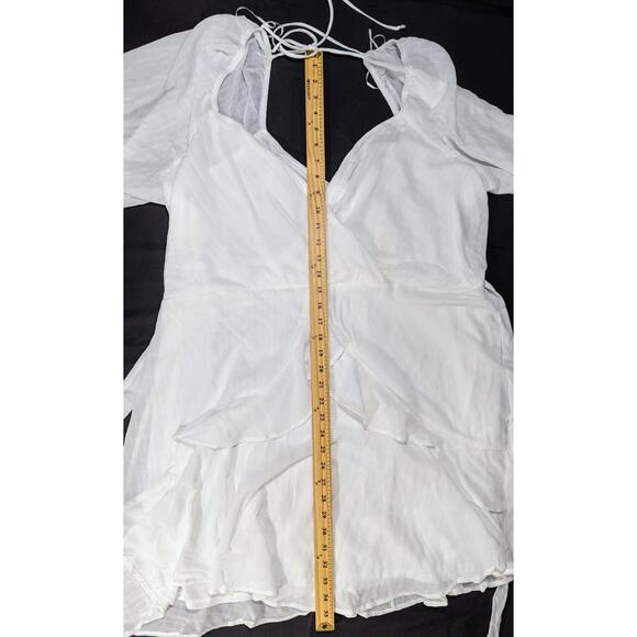 Hannah Textured Front Tie Mini Dress Women's 3x White NWT - Picture 10 of 11